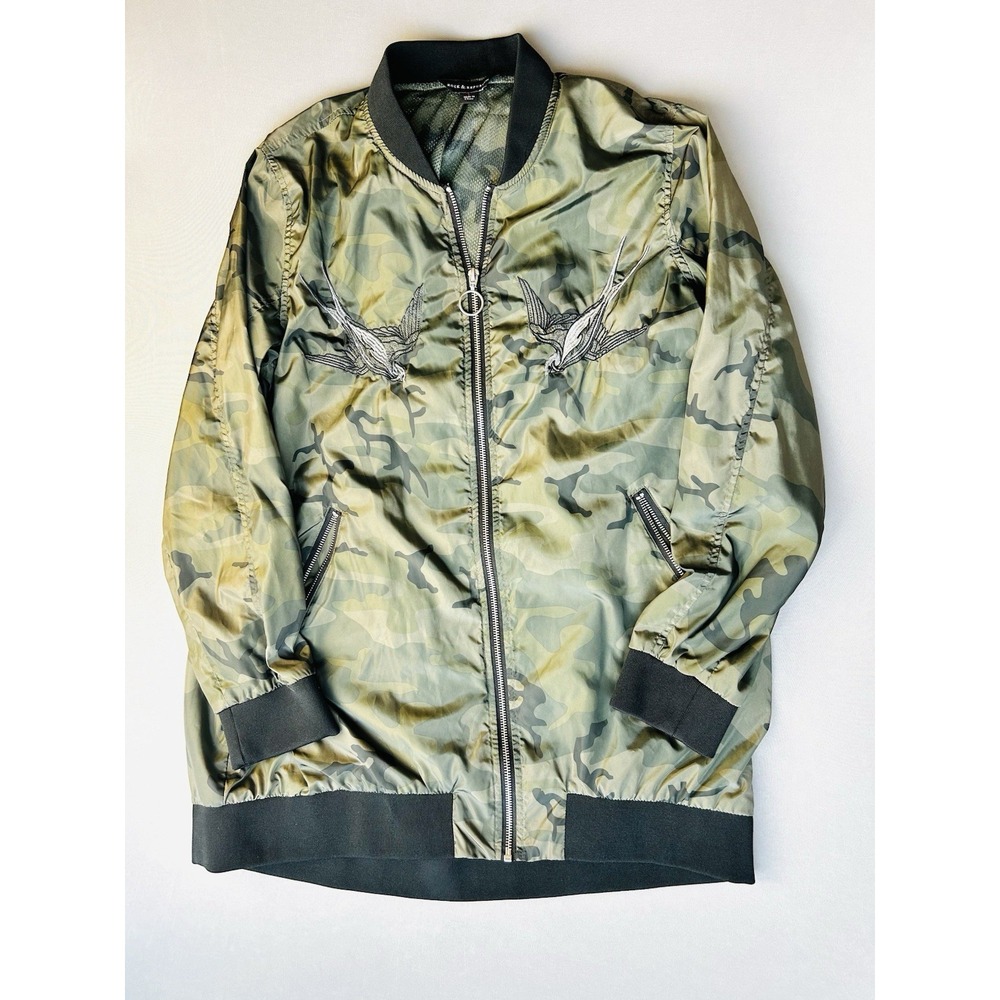 Rock & Republic Women's L Camo Embroidered Birds‎ Jacket